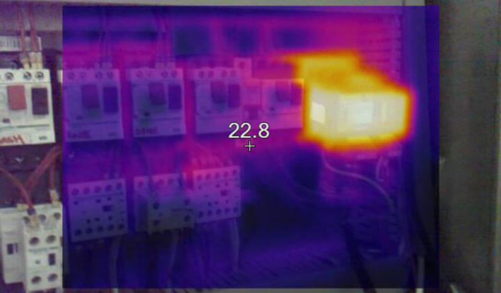 Thermal imaging of a control panel